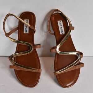 Steve Madden Baden Gold Strappy Sandals size 8
